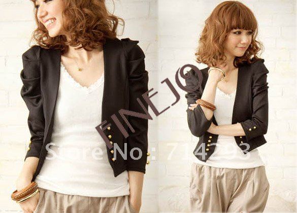 2color free shipping 2013 NEW elegant fashion design OL style long sleeve ladies jacket coat, ladies blazer 5641