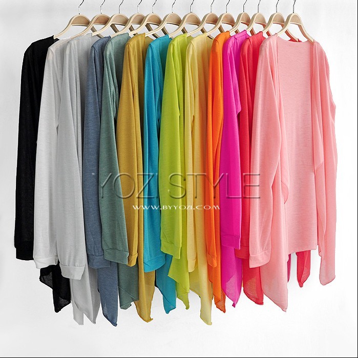 2g Loose cardigan  long-sleeve candy color all-match sun protection clothing thin sweater outerwear air conditioning shirt