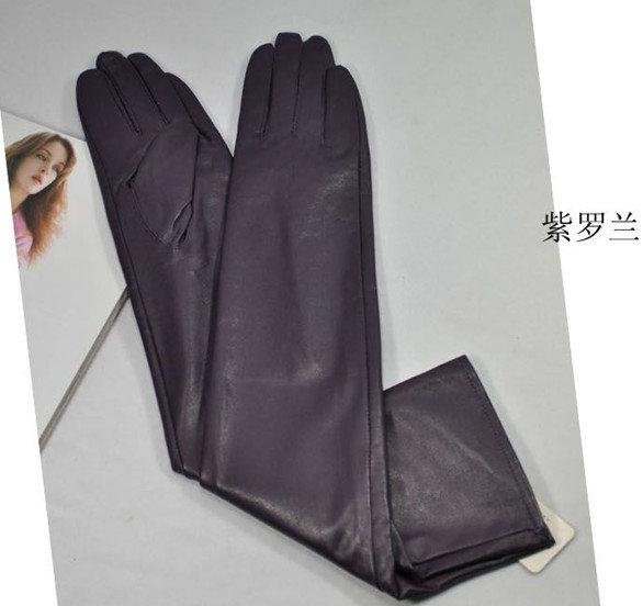 2pcs alot The newest Women's leather warm gloves Classic Black Leather gloves T station catwalks dress gloves