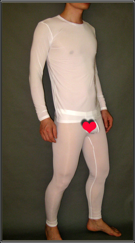 2pcs/lot free shipping Male tight underwear transparent underwear 9 trousers long-sleeve straitest viscose set 7780