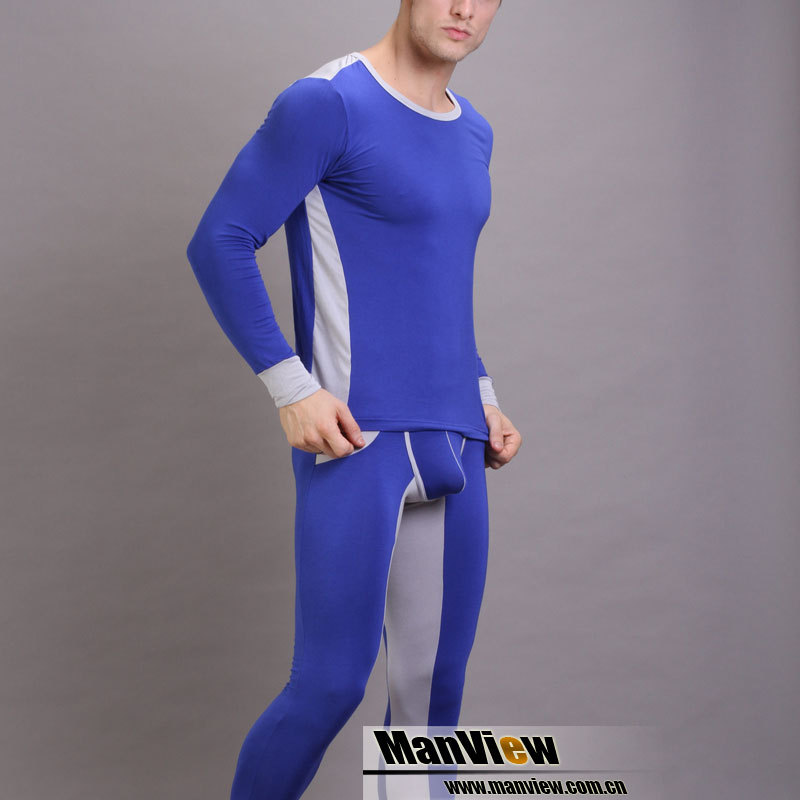 2pcs/lot Thin manview male thermal set men's underwear modal clothing long johns long johns underwear