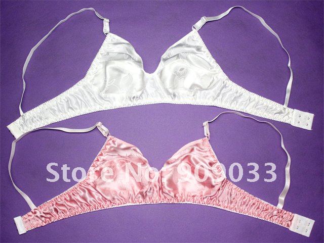 2pcs Women's Underwear Bra 100% Mulberry Silk Healthy White Flower Print 90B/40B Free Shipping