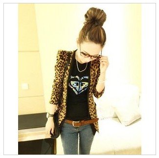 3,663 Korean women's wear shoulder pads new 2012 suede Leopard suit