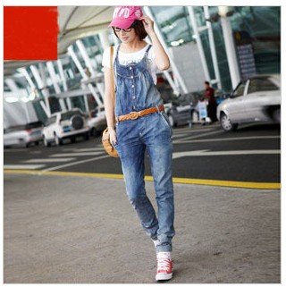 3,772 Korean ladies ' 2012 new denim pencil bound trousers Siamese trousers overalls