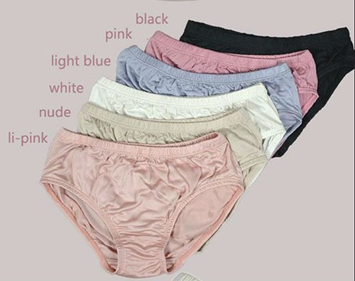 3-Pcs Women Silk Briefs Underwear 2013 New Brand Mulberry Silk Lingerie Ladies Panties Health Care M L XL pink black white beige