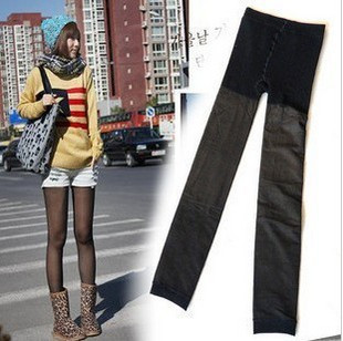 3 thickening boot cut jeans legging autumn and winter meat double layer brushed warm pants thermal stockings