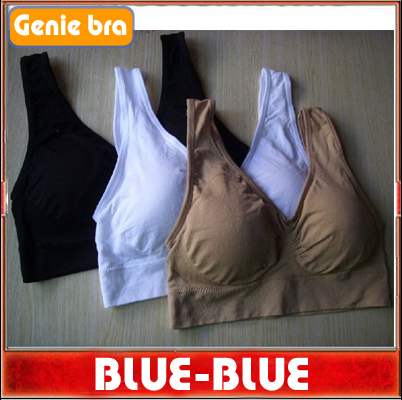 300pcs/lot=100 boxes(3pcs/box) FedEx to AU etc FreeShipping Genie Bra genuine Bra Sexy Bra with removal cushion pads Colorbox