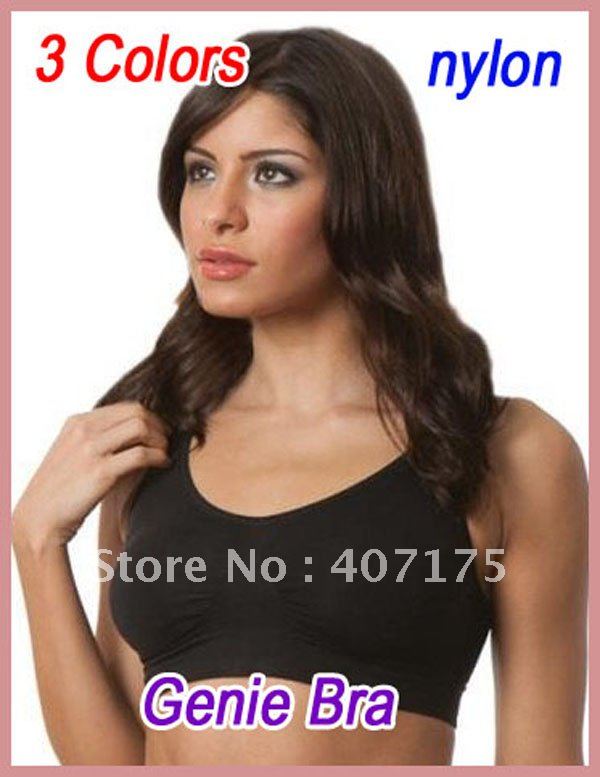 300Pcs/lot=100Sets GENIE BRA PADDED SEAMLESS LEISURE FASHION BRA,3 COLOR A SET ONLY ONE SET SALE (Retail packaging)