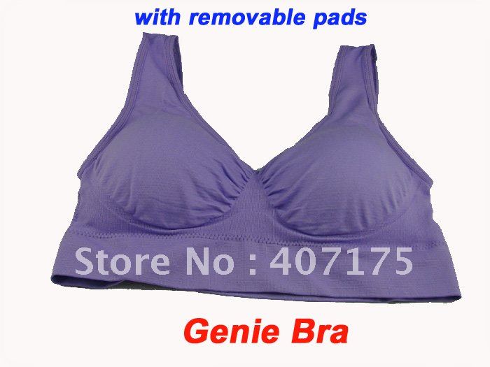 300pcs/lot=100sets Seamless Comfort Style Genie  Bras Set with removeable pads,3 color a set only one set sale(Retail packaging)