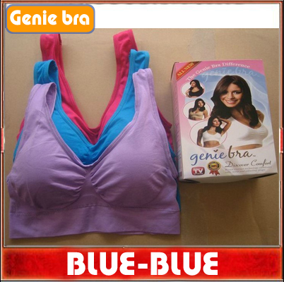 30pcs/lot=10 boxes(3pcs/box) Fedex FreeShipping colorful Genie Bra genuine Bra Sexy Bra with removal cushion pads Colorbox