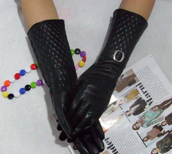 33cm line lattice of women's leather gloves free shipping wholesale 5pcs