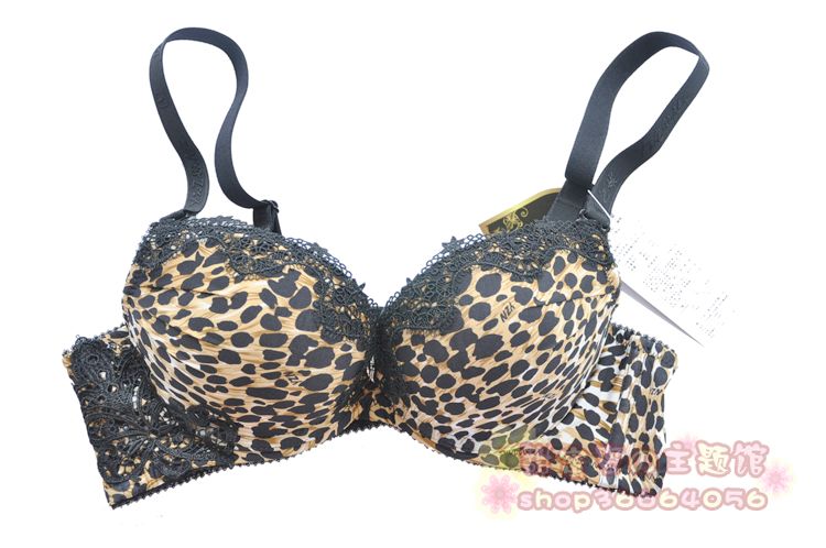 340 a4 leopard print thick water bag concentrated push up sexy wild a cup b bra