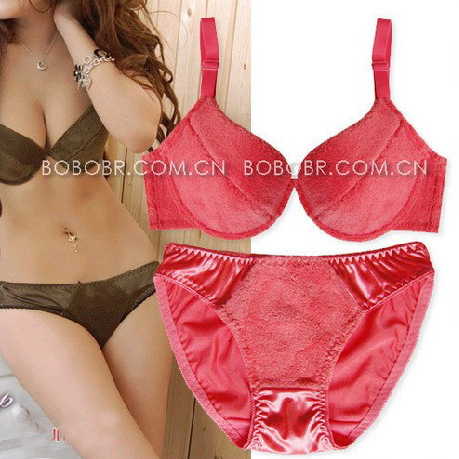 35 ! women's underwear thermal coral fleece fabric bra set 383