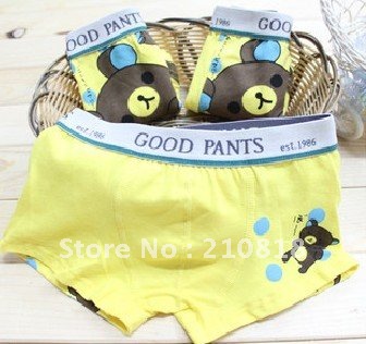 36 pcs / lot animal bear patterns of boy / girl underwear child briefs & boxer shorts are beautiful!Free Shipping