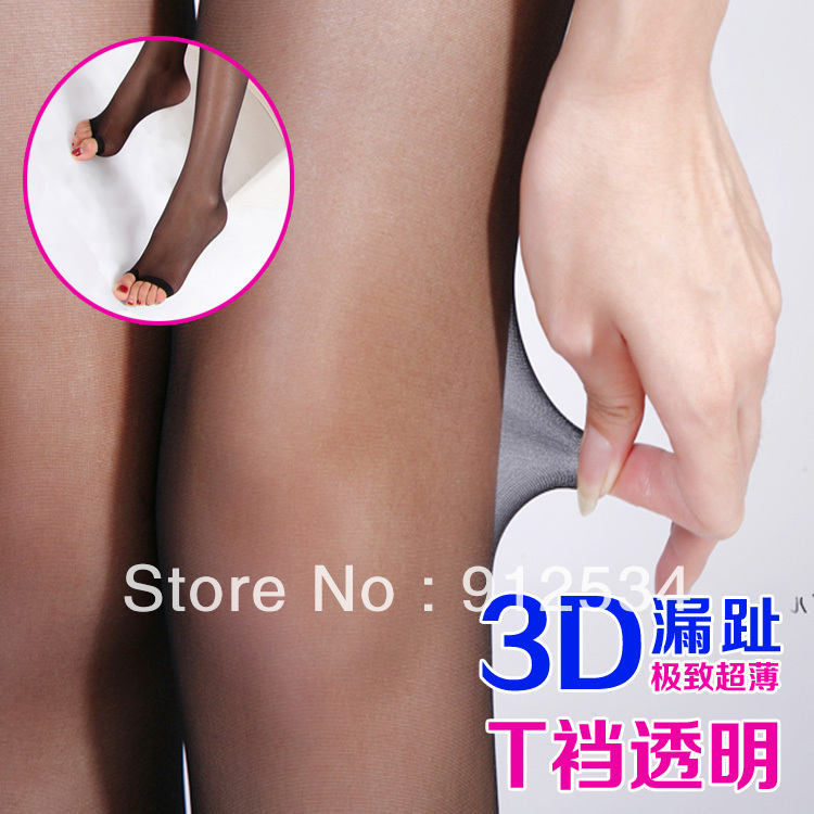 3d pinioning ultra-thin toe invisible seamless t transparent toes open toe stockings pantyhose basic 6