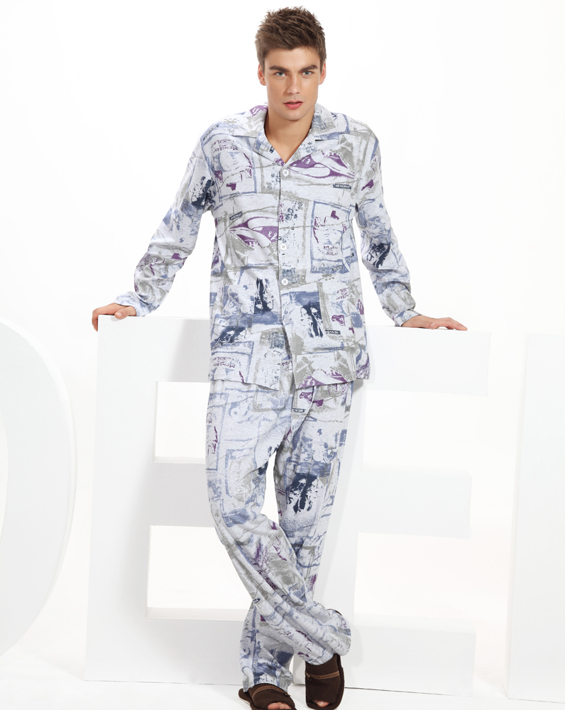 3h2 100% cotton male pajama pants spring and autumn trousers at home pants sleepwear lounge m275