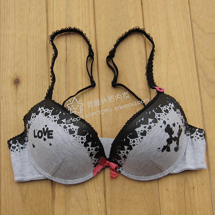 3l jenyffer grey cotton offset printing cartoon single-bra 70b75b