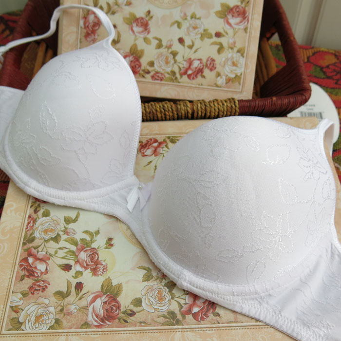 3l single-bra underwear white jacquard fresh bra 75c80c finaning 40