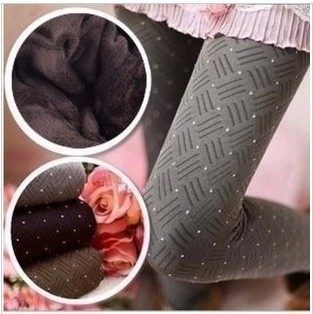 3Pairs+1Lot+Thickening plus velvet koala velvet warm pants charcoal pants plaid dot legging female autumn and winter