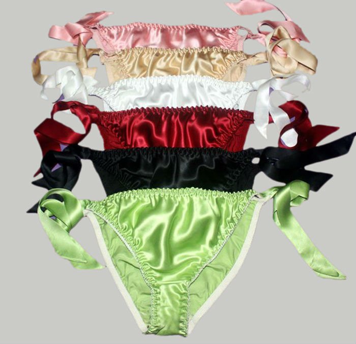 3pc Lady's pure Silk Briefs Panties String Bikinis