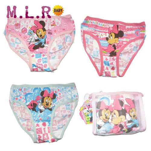 3pcs/bags girls Briefs cotton underwear fit 5-12yrs kids briefs three styel random z002