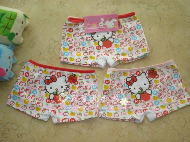 3pcs cotton briefs children's underwear/hello kitty underwear/1-10 years old girls