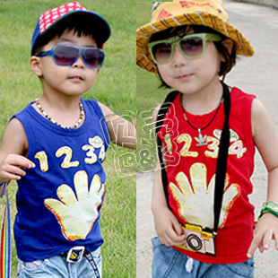 4 2013 summer boys clothing girls clothing baby child T-shirt sleeveless vest tx-0413