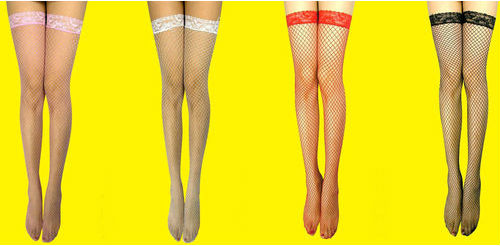 4 color New sexy hot sell Middle mesh fishnet Lace Thigh Highs stockings