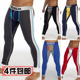 4 ! seobean male legging 100% cotton long johns autumn and winter warm pants tight-fitting underpants s-06