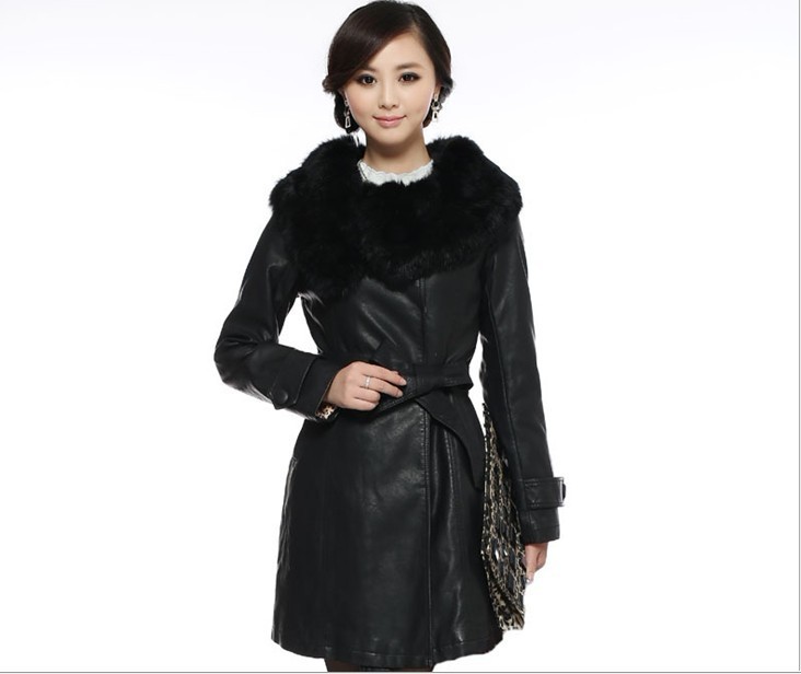 40.2012 autumn outfit new dress coat han2 ban3 temperament true collars leather grows