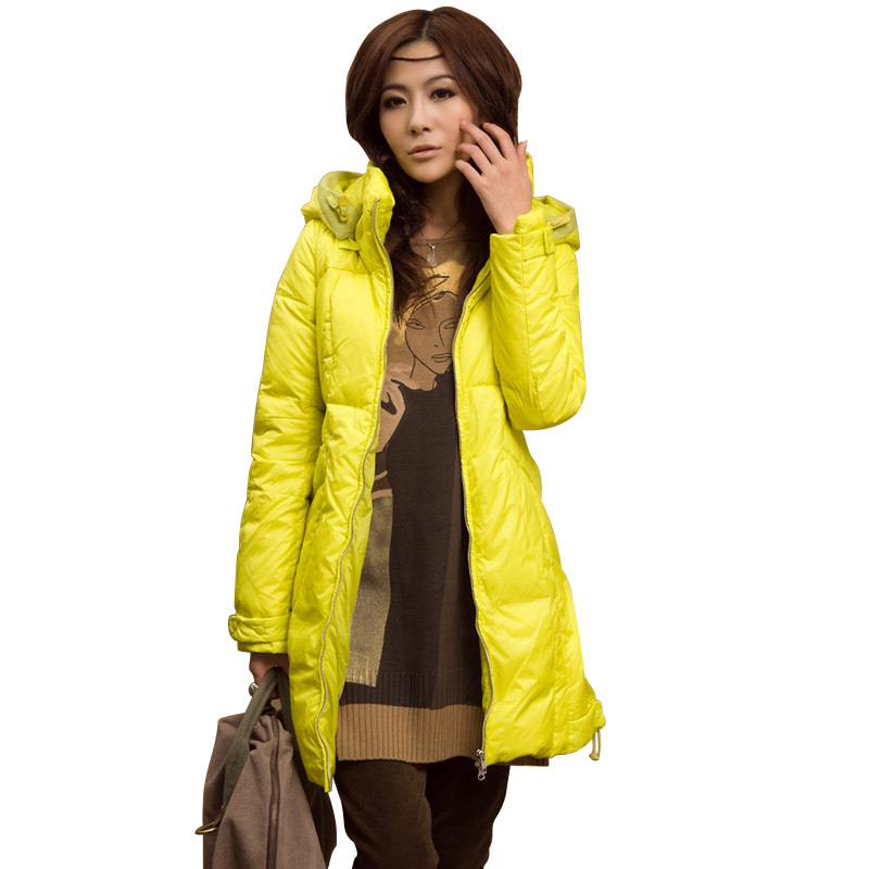 400 80 women's slim thickening thermal long design down coat