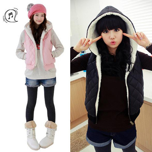 4019 2011 autumn and winter plaid cotton vest outerwear powder