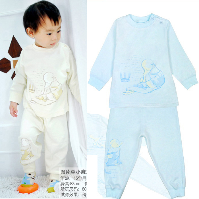 40807 spring and autumn set of underwear and underpants bamboo fibre dual lines, female 1 - 3 years old