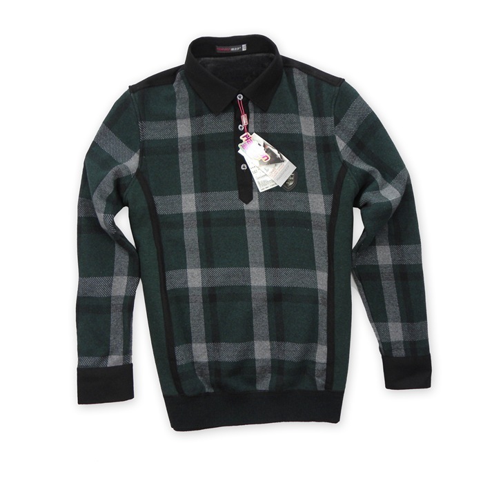 4098 - 1 thermal underwear 2012 autumn and winter casual 100% cotton plaid plus velvet shirt collar men's clothing outerwear