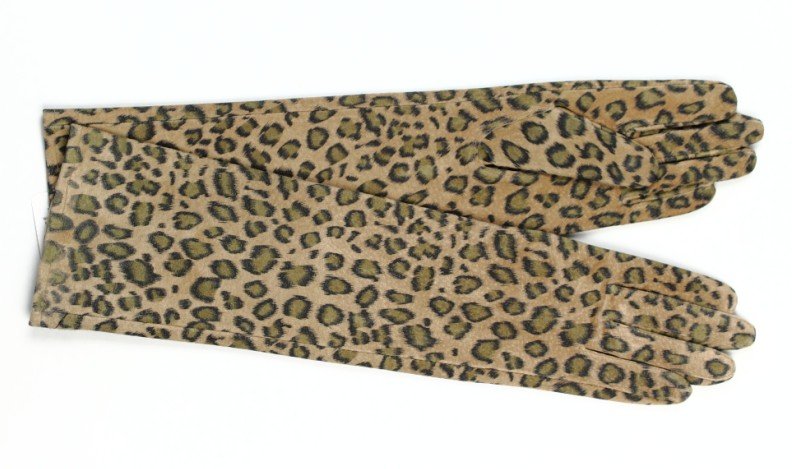 40cm long genuine leather leopard print gloves S/M/L/XL free shipping gift