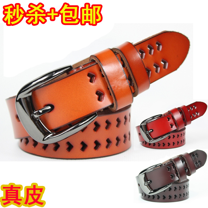 45 all-match women's casual cowhide belt women's cutout genuine leather strap a22