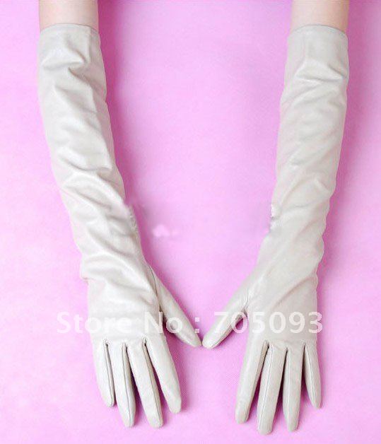 45cm genuine long leather white gloves S/M/L/XL free shipping wholesale Christmas gift