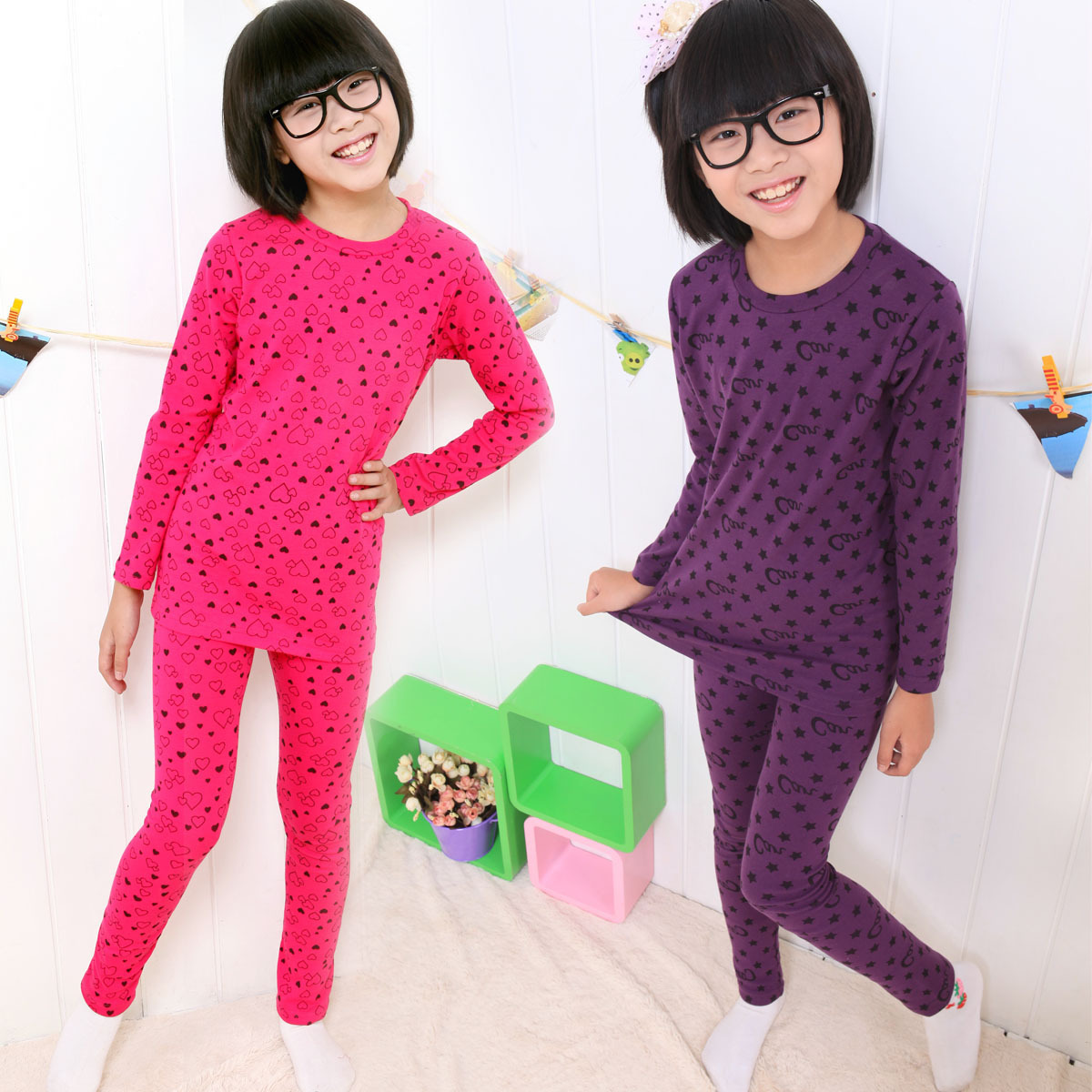 48.5 2012 children's clothing autumn child underwear female child underwear set e40006