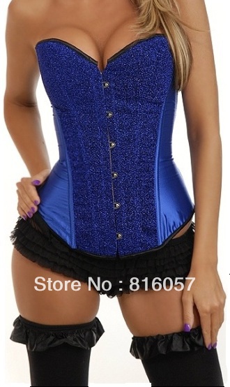 5 Colors Sexy new Satin with sequin clubwear showgirl corset bustier body shaperS-2XL Factory Supplier