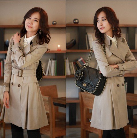 5 off per $50 Free shipping 2013 new winter korea fashion slim Lady's wind coat with lining 313LK