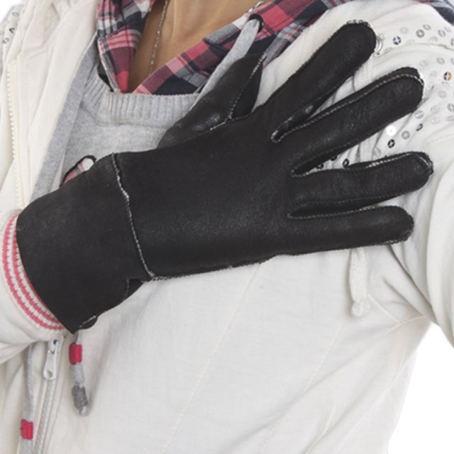 $5 off per $70 order 2012 Black women's genuine leather gloves, winter women's thermal warm gloves, free shipping