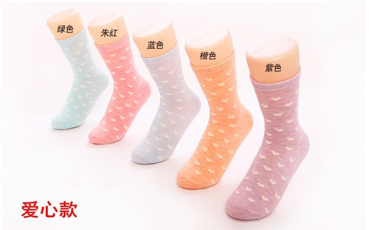 5 pairs Length of socks autumn and winter female cotton cotton women socks 5 colors