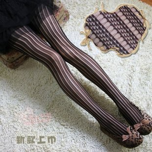 5 pcs/lot Fashion stripe ultra-thin pantyhose cutout vintage fishnet stockings wire socks legging socks female