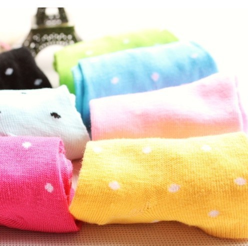 50 Pairs/lot Wholesale 2012 Newest A39 Women Cute Pure Candy Color Dot Short Sock Fit For 34-39 Yards Casual SOX Free Shipping