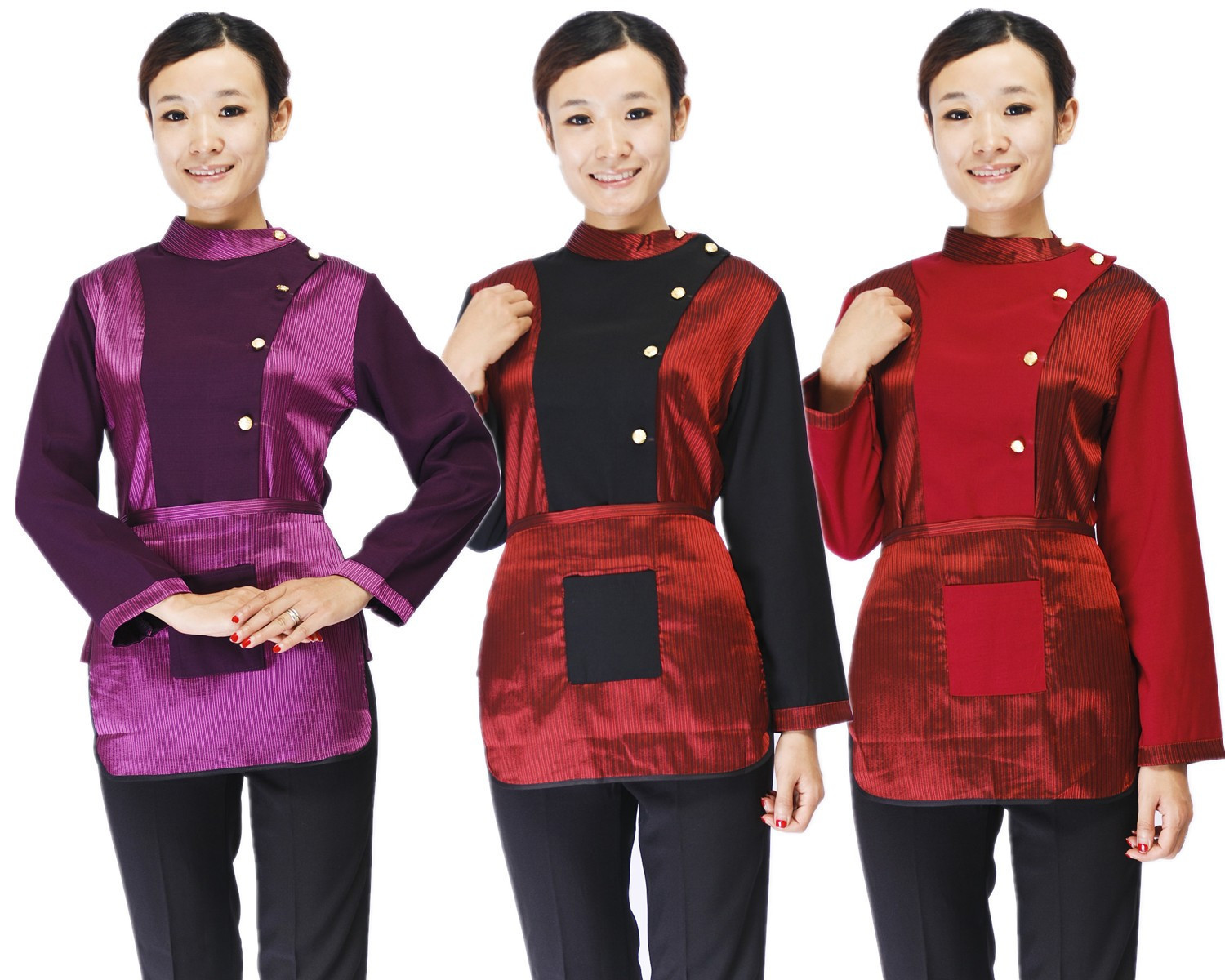 508-c long-sleeve work wear front desk uniform autumn and winter