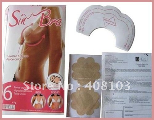 50packs  free shipping, Nude Strapless Self Adhesive Silicone A B C D Cup New Un Bra silicone bra (Retail packaging)