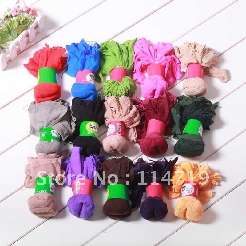 50pairs/lot wholesale short stockings womne's socks crystal stockings transparent ultra-thin 14 candy color FREE SHIPPING