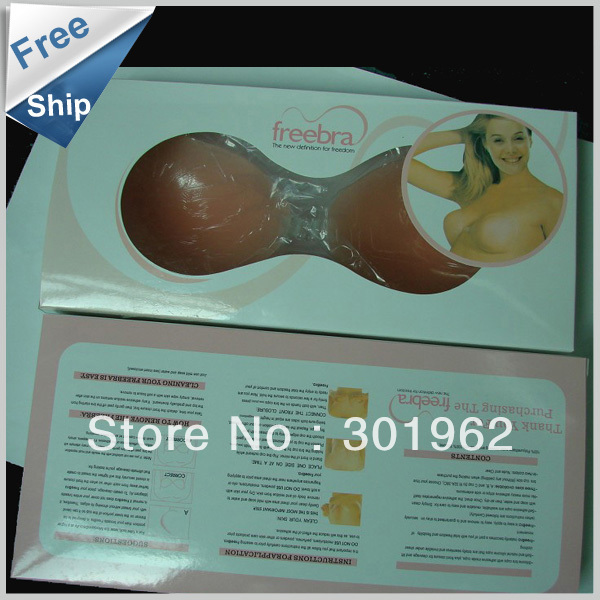 50pcs/lot High Quality 100% Silicone Invisible Self-Adhesive Strapless  Bra(Retail packaging)