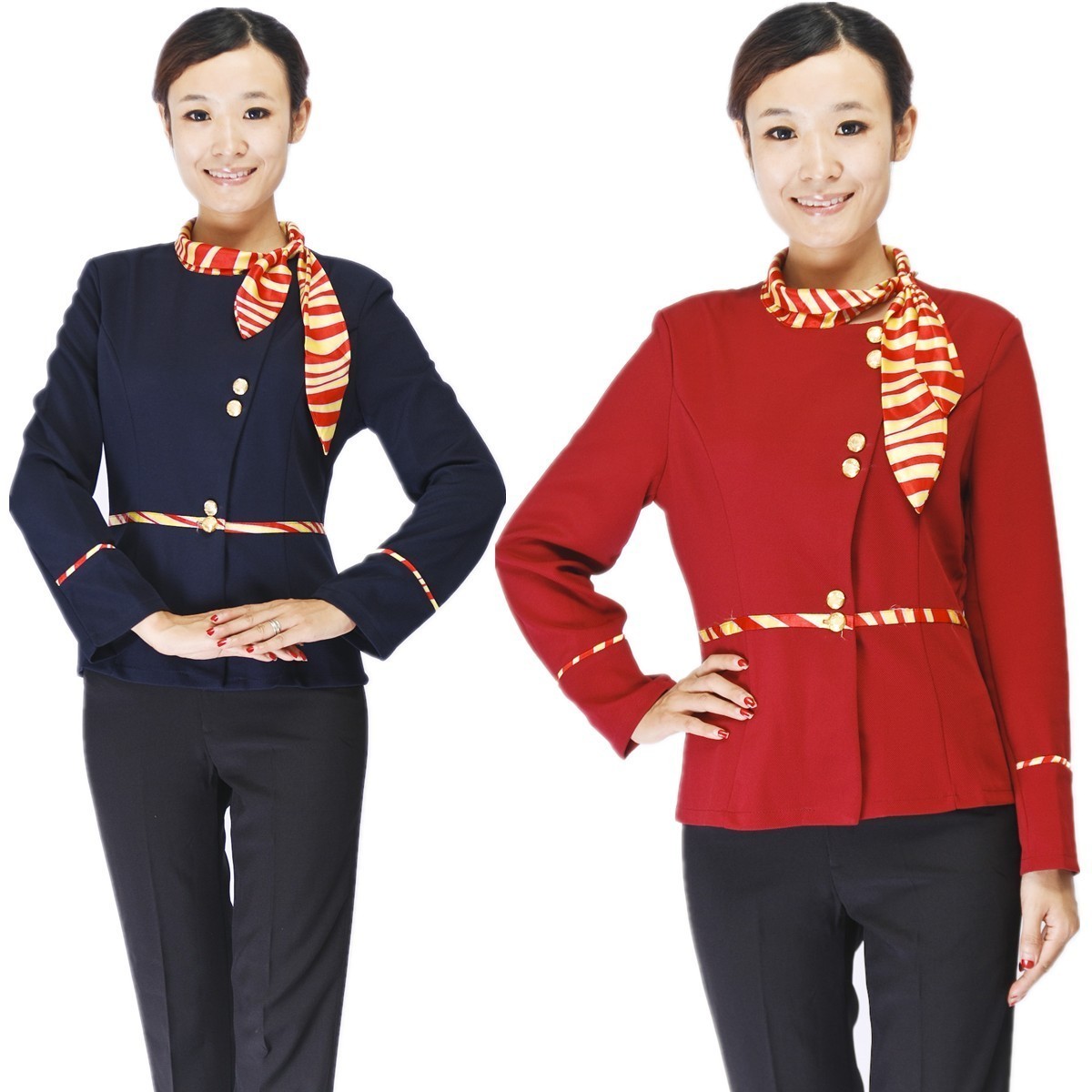 511-a restaurant uniforms work wear long-sleeve stewardess uniforms