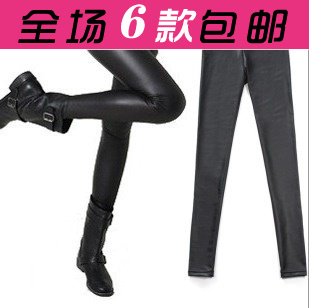 5146 spring fashion high waist matte faux leather legging tight pencil leather pants freeshipping